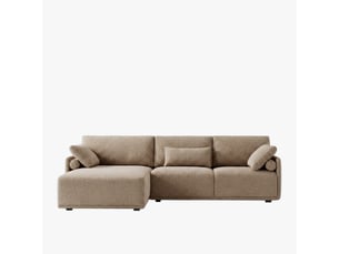 Canapé d'angle en tissu beige - angle gauche