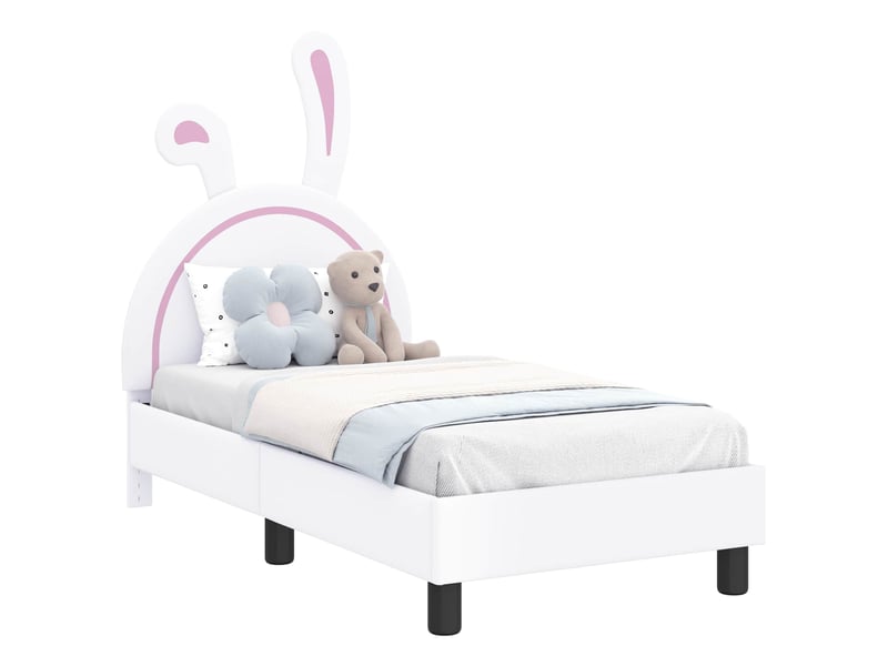  Lit simple- lit adulte -  cadre de lit pour tout-petit avec tête de lit blanc 70 x 140 cm  - Conforama A