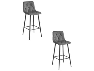 tabouret de bar <strong>SANS MARQUE</strong> - gris hauteur d'assise 76 cm vendu Par paire