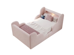 Lit simple 90x200 cm MAISENTIEL   coloris rose