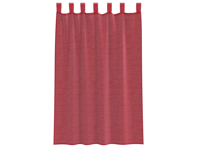  Lot de 2 voilages à œillets, voilages à anneaux rouge bordeaux 140 x 175 cm cf48971  - Conforama D