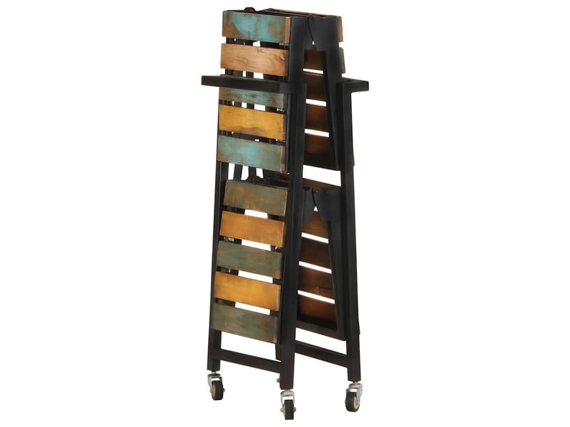  Desserte de cuisine, chariot de rangement 87x36x81 cm bois massif de récupération  - Conforama E