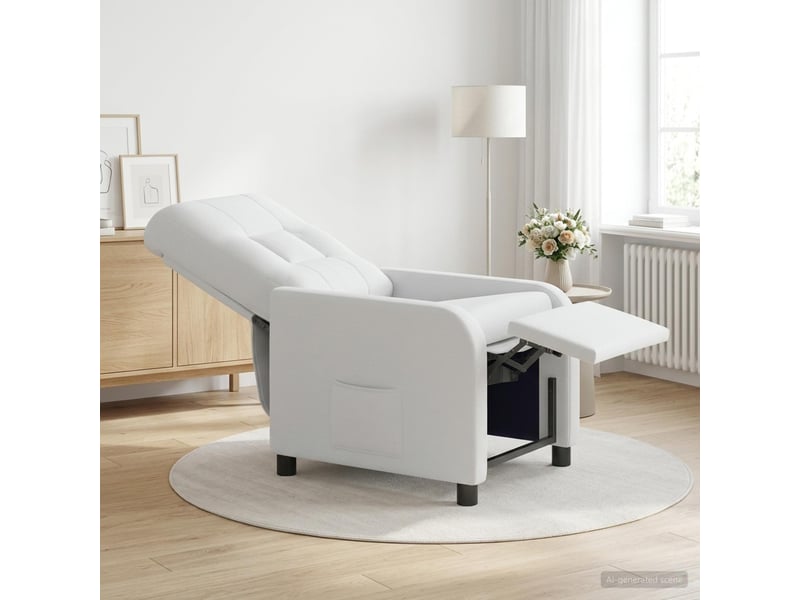  Vidaxl fauteuil inclinable blanc tissu  - Conforama B