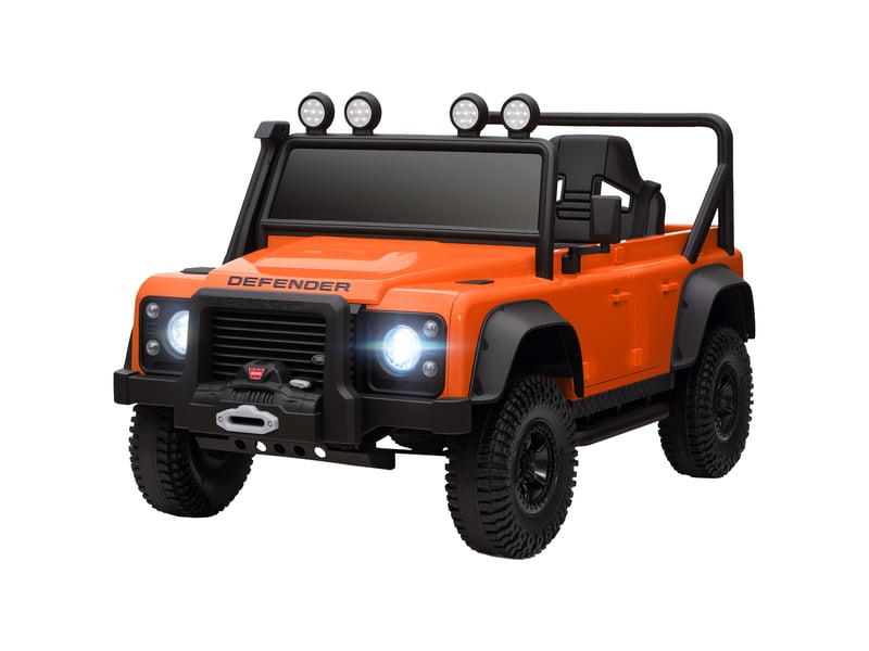 Voiture électrique pour enfants, fonctionne sur batterie 12 v, télécommande, fonction musicale, klaxon, lumières led, orange - Conforama B