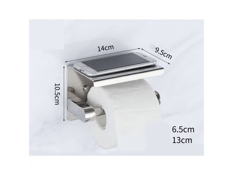  Porte-papier toilette 304, porte-papier toilette, sans perçage, porte-papier toilette mural, acier inoxydable  - Conforama B