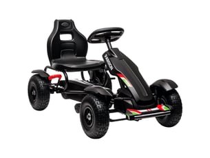 Kart à pédales pour enfant siège réglable 3 positions frein à main enfant de 5 à 12 ans noir