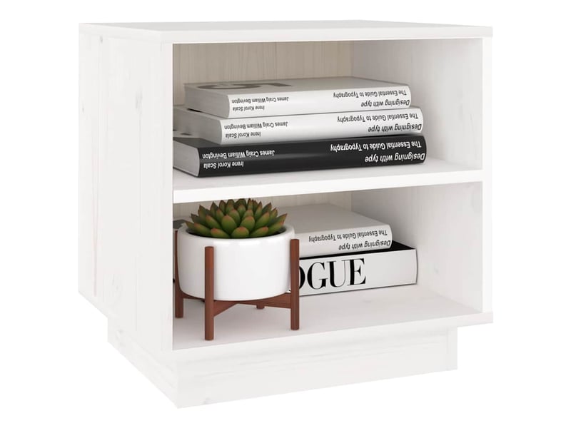  Lot de 2 tables de chevet - cabinet de chevet - table de nuit blanc 40x34x40 cm bois de pin solide  - Conforama D