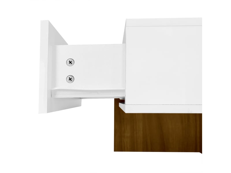  Table basse carrée 78x78x34,8 cm avec 4 tiroirs, blanc et bois  - Conforama R