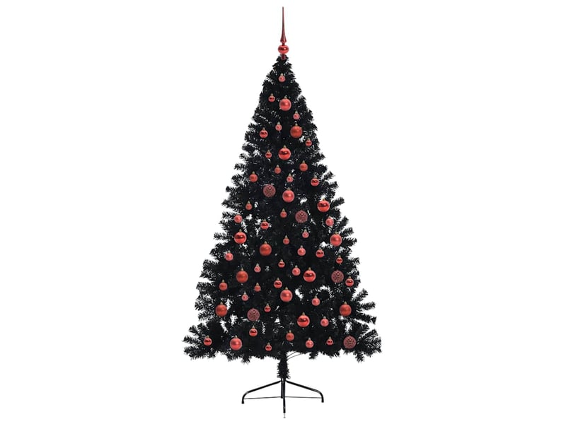  Sapin de noël, arbre de noël artificiel pré-éclairé noir 180 cm pvc cf61355  - Conforama D