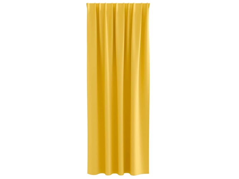 Lot de 2 rideaux occultants, rideaux black-out avec anneaux jaune moutarde polyester cf44671 - Conforama D
