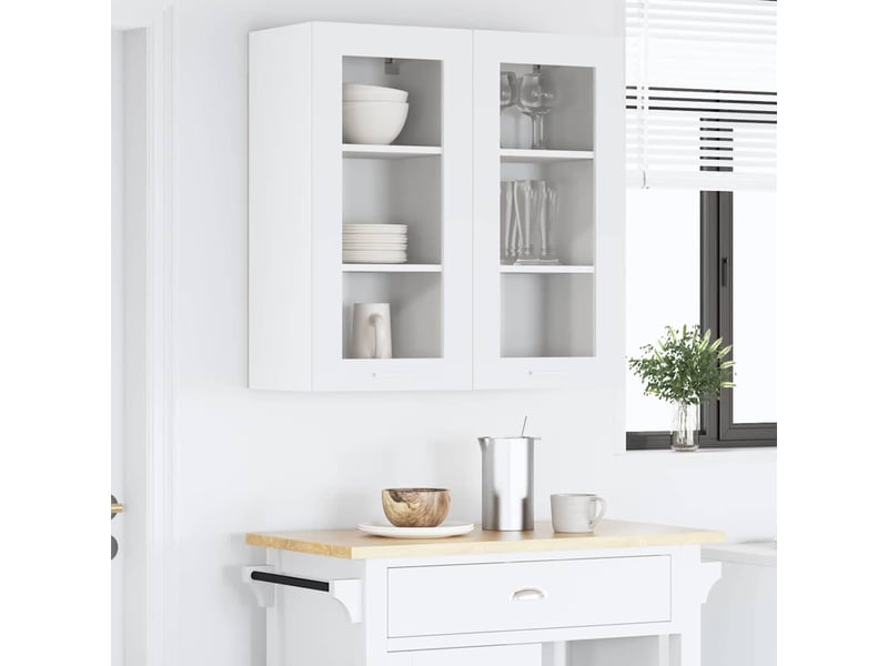  Meuble de rangement cuisine, armoire suspendue 2 pcs blanc bois d'ingénierie shl618  - Conforama D