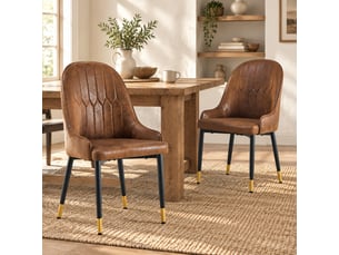 Lot de 2 chaises de salle à manger 91 cm, chaise cuisine, dossier éclair, métal, assise confortable, noir et brun