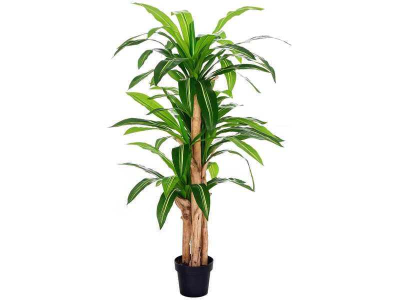 Dracaena artificiel avec 66 feuilles de mousse, plante artificielle pour jardin, balcon, bureau, décoration de salon, ø20 x 160 cm, vert  - Conforama A
