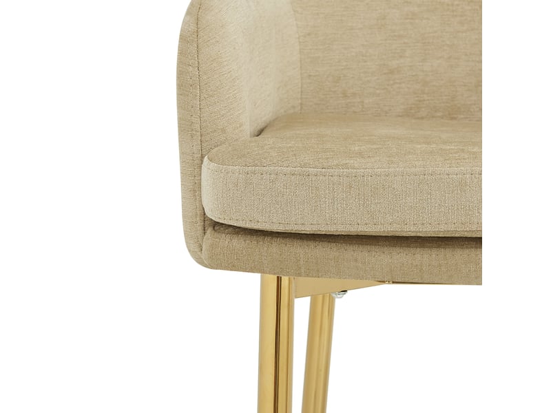  Lot de 2 chaises de salle à manger 61x59x78,5 cm avec accoudoirs marron et doré  - Conforama D