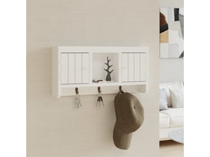 Armoire à clés blanc 40x8,5x20 cm bois d'ingénierie et acier
