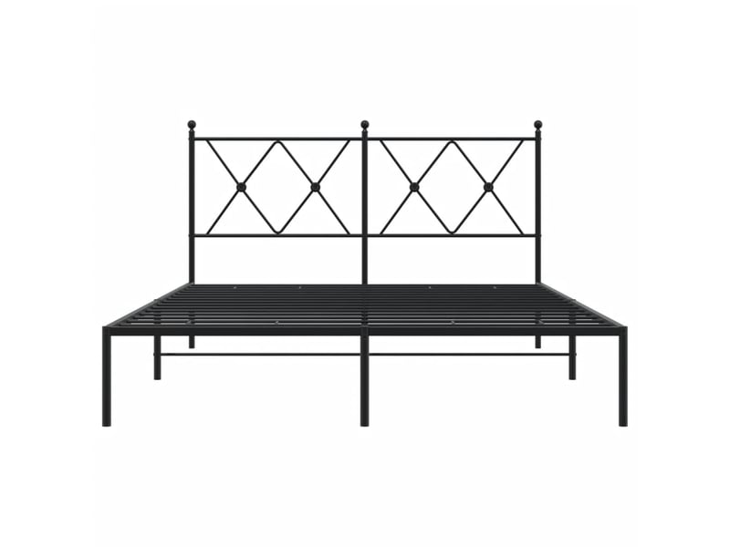 Lit double- lit adulte - cadre de lit métal sans matelas avec tête de lit noir 135x190cm - Conforama C