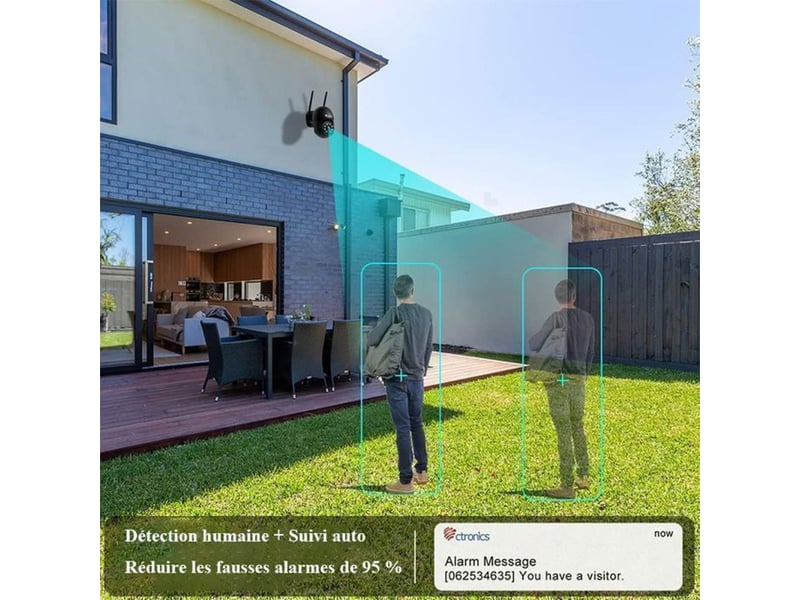  Camera de surveillance ptz wifi exterieure 2 pack 1080p vision couleur 30m 355 90  - Conforama B