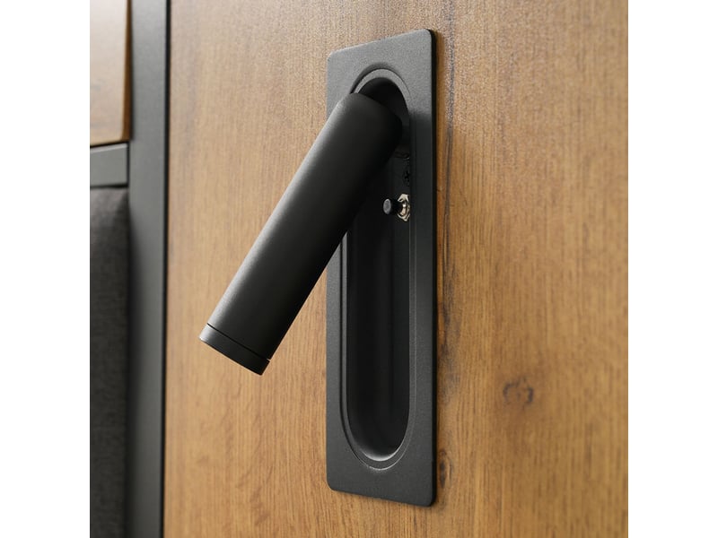  Lit capitonné 180x200, design complet lit double, rangement intégré, ports usb type-c, sommier inclus  - Conforama D