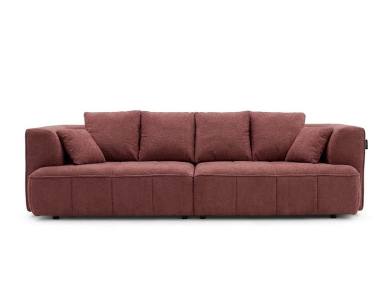  Bobochic canapé droit convertible double avance-recule électrique clovis tissu lisse rouge CLOVIS - Conforama A