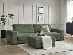 Canapé droit fixe BOBOCHIC SIERRA 4 places Tissu vert