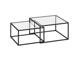 Table basse carré(e) coloris noir <strong>OKMYHOME</strong> <strong></strong> - 75 cmx65 cm