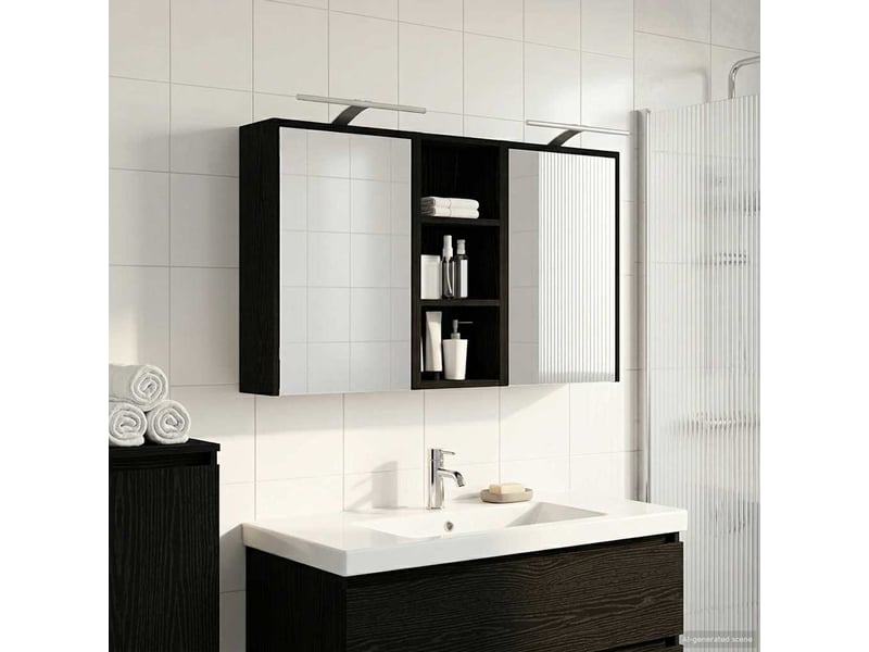 Ensemble de meubles de salle de bain 3 pcs 116x16x62.5 cm shl8462  - Conforama D