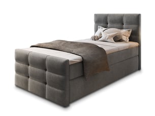 Lit avec rangement 100x200 cm <strong>MASSENO</strong> <strong></strong> coloris gris