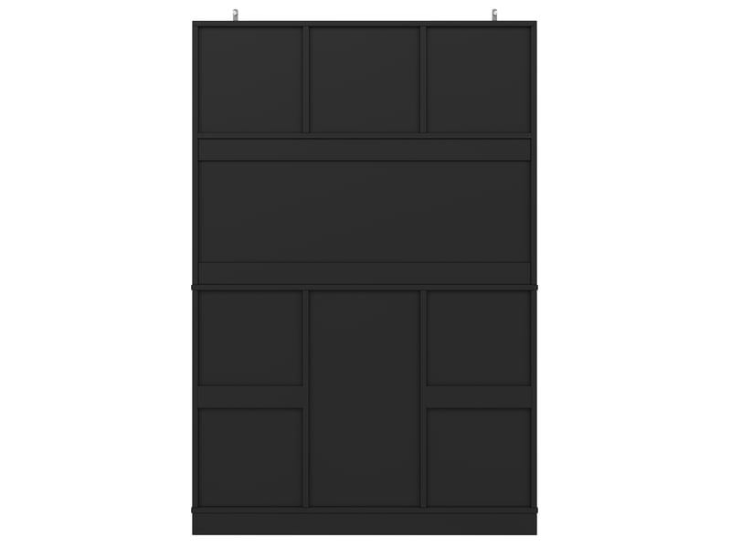  Buffet de cuisine haut noir 120x40x188 cm, meuble vaisselier 4 portes 2 tiroirs, rangement cuisine moderne  - Conforama D
