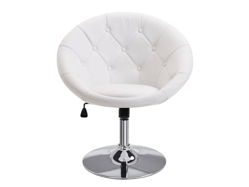  Chaise de bureau pivotante,71x59x78-90 cm,réglable,similicuir,blanc  - Conforama A