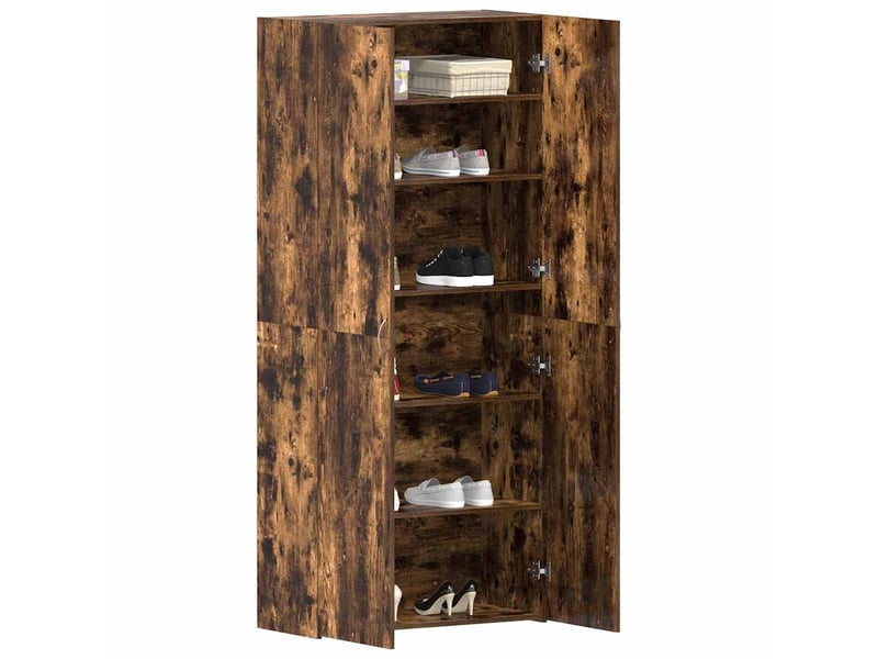  Meuble à chaussure, cabinet à chaussures 80x35.5x180 cm bois d'ingénierie shl4631  - Conforama C