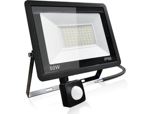 Projecteur extérieur led detecteur de mouvement 50w, 5000lm spot led extérieur ip66 étanche projecteur blanc froid 6500k, eclairage pour jardin cour, noir