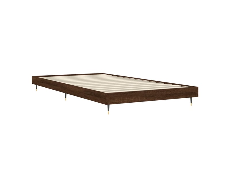 Lit simple- lit adulte -  cadre de lit sans matelas chêne marron 100x200 cm  - Conforama D