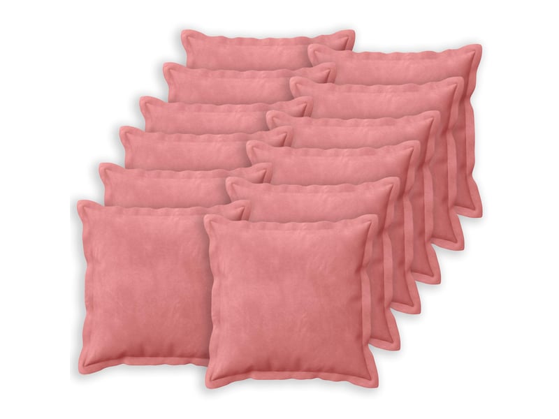  Lot de 12 coussins avec oreiller, coussins décoratifs houten rose fløjl cf50996  - Conforama A