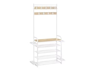 Porte-manteau d’entrée ouvert avec étagères, portant à vêtements, rangement polyvalent