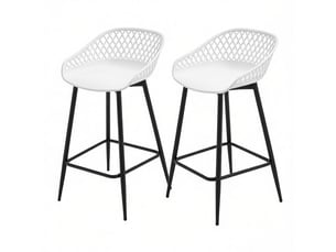 tabouret de bar <strong>STILVORA</strong> - blanc hauteur d'assise 64.5 cm vendu Par paire