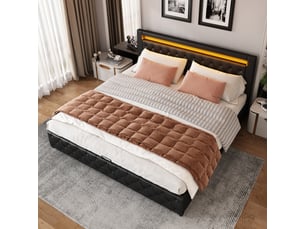 Lit coffre 160x200 cm Fay Lum coloris noir
