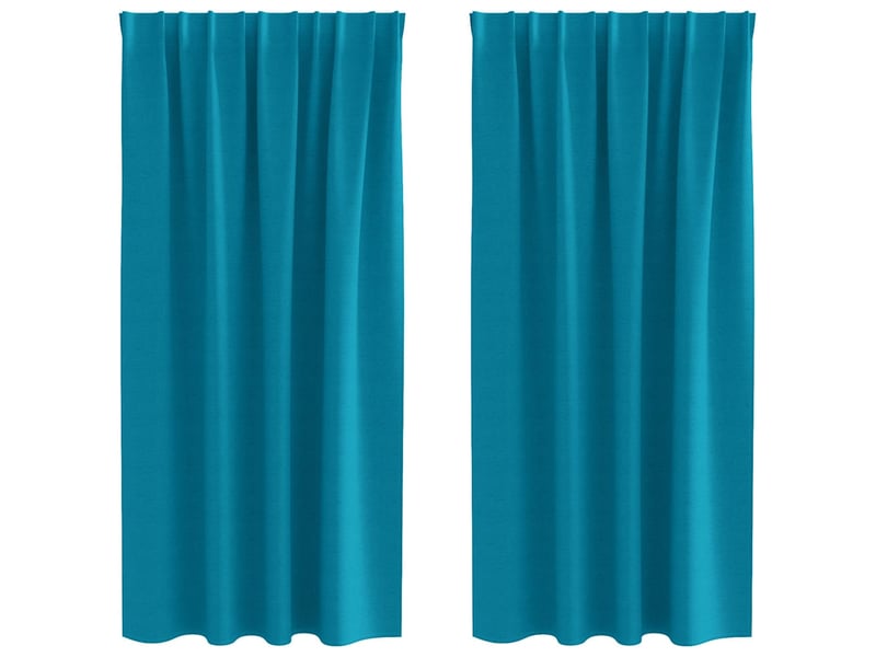 Lot de 2 rideaux occultants, rideaux black-out avec anneaux turquoise 175 x 140 cm cf44797 - Conforama A