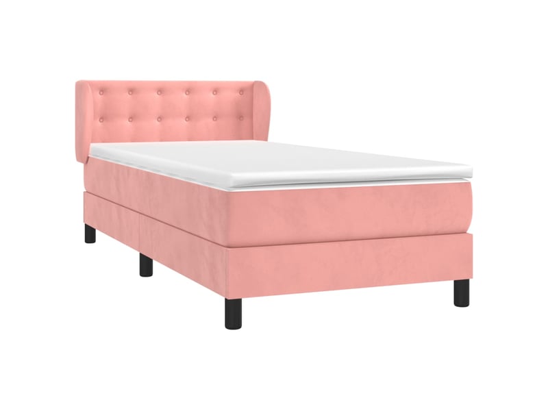  Lit simple, sommier à lattes de lit avec matelas rose 100x200 cm velours shl7980  - Conforama C
