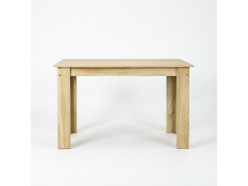  Table de salle à manger 4 à 6 personnes, plateau rectangulaire, finition chêne, panneau de particules 120 × 69 × 75 cm  - Conforama A