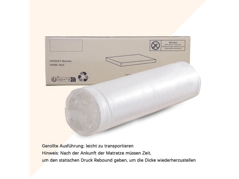  Matelas pliable ferme h3 avec housse lavable et dessous antidérapant en mousse blanche 140 × 200 cm  - Conforama E