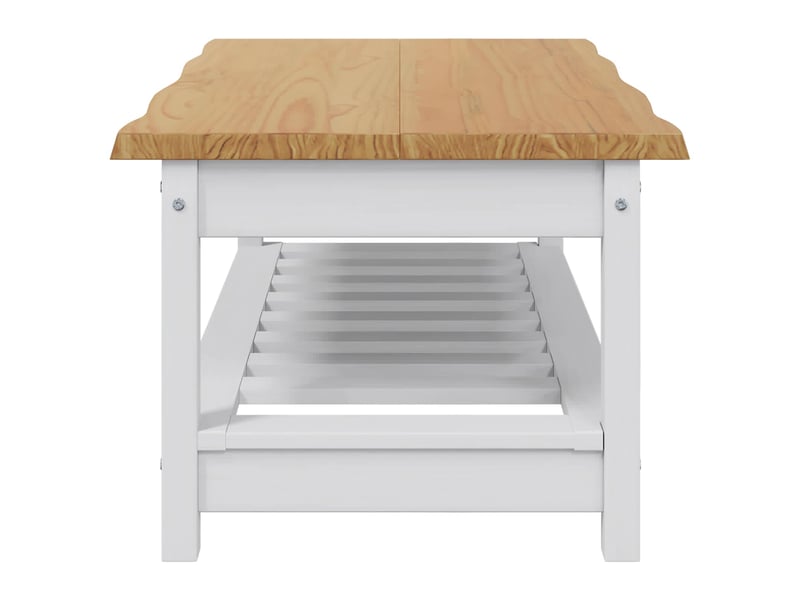  Table basse - table de salon - table à thé ekai blanc 100 x 60 x 45,5 cm bois de pin massif  - Conforama E