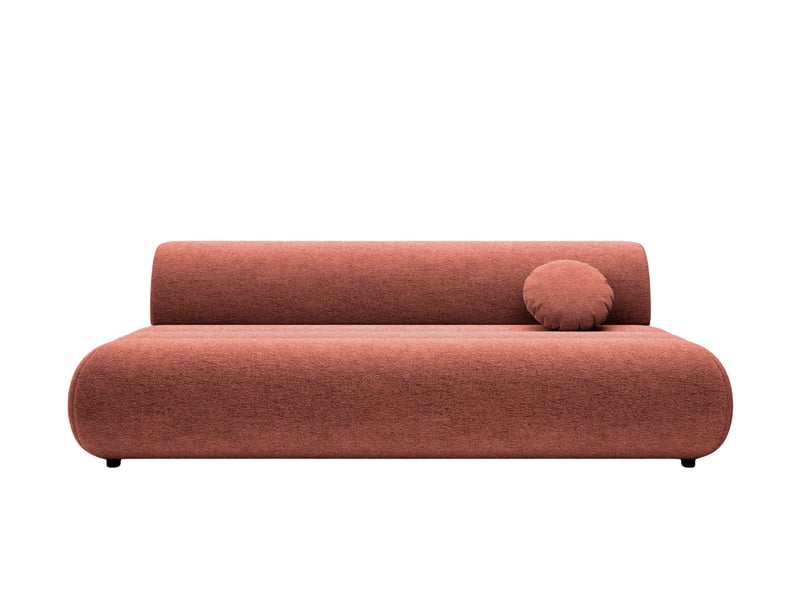 Bordilla - canapé droit convertible tissu chenille 3 places terracotta - Conforama A