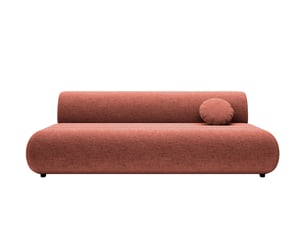 Canapé droit convertible CASANOVA  3 places Tissu orange avec coffre de rangement