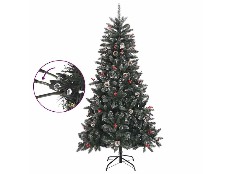  Sapin de noël artificiel, arbre de noël avec support vert 180 cm pvc shl5546  - Conforama C