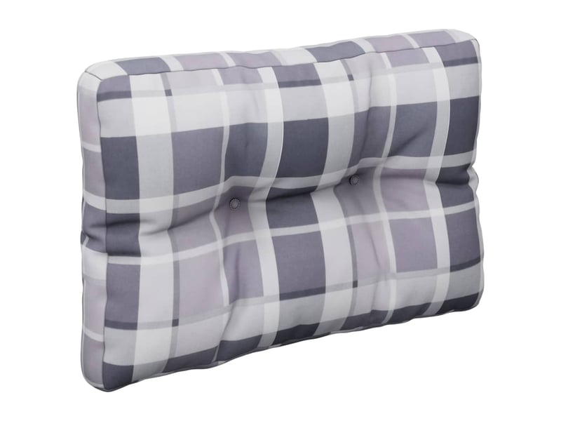  Lot de 2 coussins de palette, coussins de canapé motif à carreaux gris tissu cf59545  - Conforama E