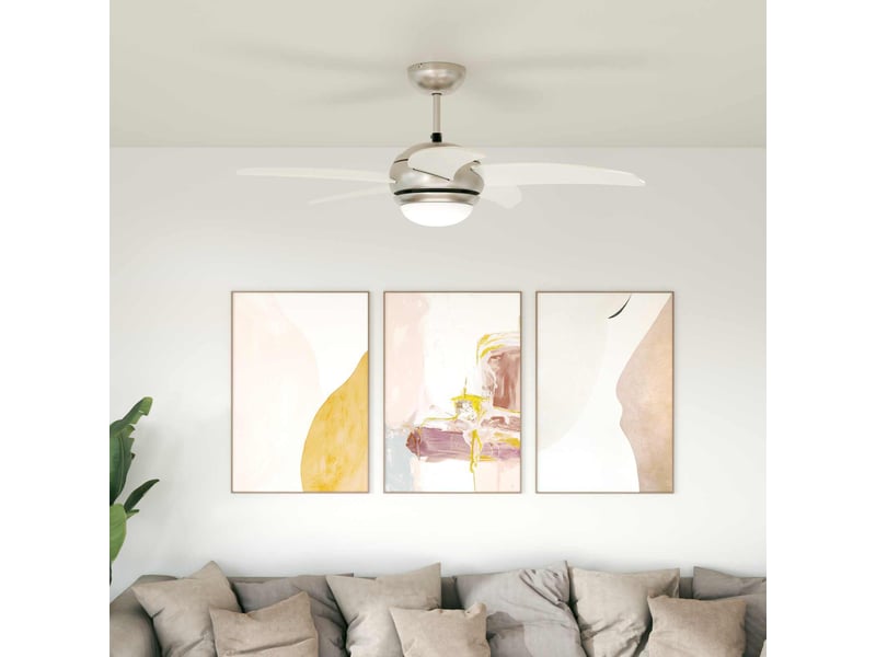  Vidaxl ventilateur de plafond avec lumière et télécommande ø 110 cm  - Conforama B