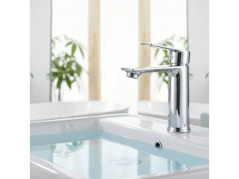  Mitigeur lavabo - robinet de salle de bain chromé platine, cartouche céramique et mousseur économique - chromé brilliant  - Conforama B