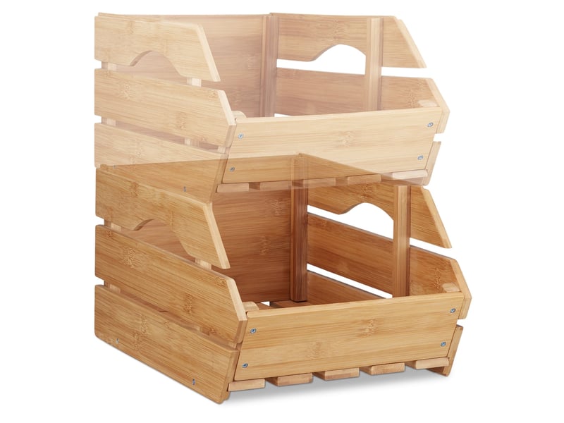  Cagette empilable universelle rangement cuisine 20 x 27,5 x 38 cm en bambou naturel 13_0003751  - Conforama C