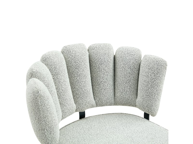  Lot de 2 chaises de salle à manger 60x46x80 cm, dossier fleur élégant, noir+gris clair, métal+tissu, chaise de cuisine  - Conforama D