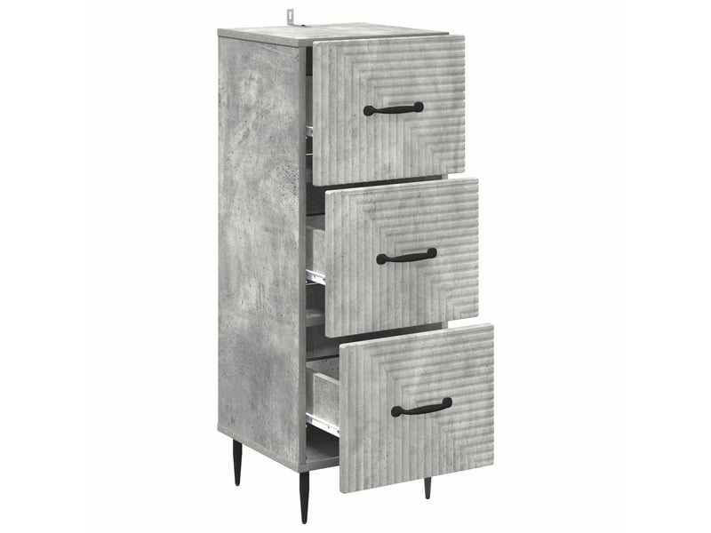 Armoire de rangement bureau, armoire à tiroirs gris béton 33 x 34,5 x 89,5 cm - Conforama E